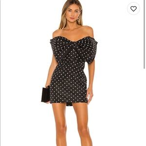 Bardot spot bow dress